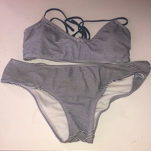 ☀️navy blue and white striped target bathing suit